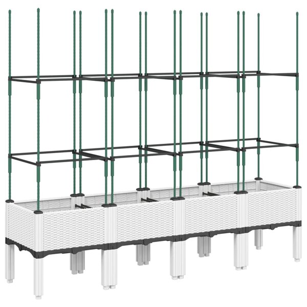 vidaXL Jardinière avec treillis blanc 160x40x142 5 cm PP