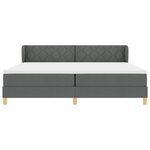 Lit Box Spring vidaXL avec matelas gris foncé 200x200 cm en tissu