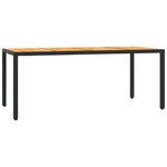 vidaXL Ensemble à manger de jardin coussins 7Pièces Noir Résine tressée