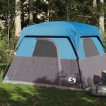 vidaXL Tente de camping de cabine 4 personnes bleu imperméable