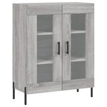 vidaXL Buffet haut Sonoma gris 69 5x34x180 cm Bois d'ingénierie