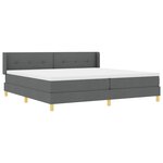 vidaXL Lit à Ressorts avec matelas Gris foncé 200 x 200 cm tissu