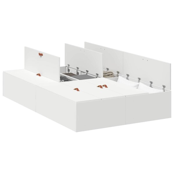 vidaXL Cadre de lit avec rangement avec stockage Blanc 120 x 200 cm