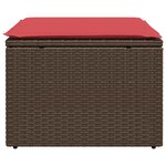 vidaXL Tabouret de jardin avec coussin Marron 55x55x37 cm Résine tressée