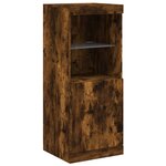 vidaXL Buffet avec lumières LED chêne fumé 41x37x100 cm
