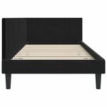 vidaXL Cadre de lit d'angle avec tête de lit Noir 100 x 200 cm Velours