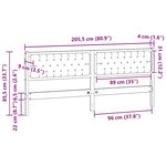 vidaXL Tête de lit marron et gris foncé 200 cm Bois massif en pin