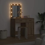 vidaXL Table de Toilette avec tiroir 2 Pièces Marron 50 x 41 x 135 cm