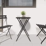 vidaXL Table bistrot Anthracite Ø 50 x 71 cm Acier revêtu de poudre