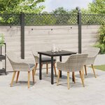 vidaXL Ensemble de salle à manger pour jardin 5 Pièces Gris clair