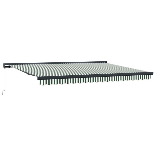 vidaXL Auvent Rétractable Vert et blanc 4 × 3 m Toile et Aluminium