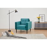 Fauteuil - Velours vert - L 80 x P 82 x 84 cm - LEON