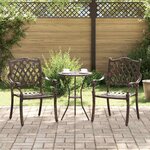 vidaXL Chaise de jardin 2 Pièces Bronze 55 x 56 5 x 91cm Aluminium