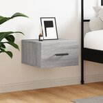 vidaXL Table de chevet murale sonoma gris 35x35x20 cm