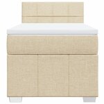vidaXL Sommier à lattes de lit avec matelas Crème 90x200 cm Tissu
