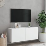 vidaXL Meuble TV mural blanc 100x30x41 cm