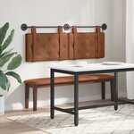 vidaXL Tête de lit suspendue Avec lumière LED Marron PU antique