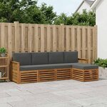 vidaXL Ensemble de canapés d'extérieur 5 Pièces Naturel et Anthracite