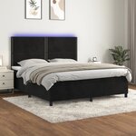 vidaXL Sommier à lattes de lit avec matelas et LED Noir 180x200 cm