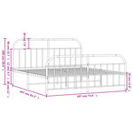 vidaXL Cadre de lit métal sans matelas avec pied de lit noir 180x200cm