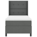 Lit Box Spring vidaXL avec Matelas Gris Foncé 90x190 cm Tissu