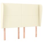 vidaXL Tête de lit avec oreilles Crème 147x23x118/128 cm Similicuir