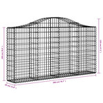 vidaXL Paniers à gabions arqués 40 Pièces 200x30x100/120 cm Fer galvanisé