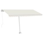 vidaXL Auvent manuel rétractable sur pied 400x350 cm Crème