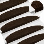 vidaXL Tapis d'escalier auto-adhésifs 15 Pièces Marron 80 x 24 5 x 3 5 cm