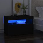 vidaXL Tables de chevet avec lumières LED 2 Pièces noir 60x35x40 cm