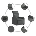 vidaXL Fauteuil inclinable électrique Gris foncé Tissu