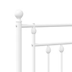 vidaXL Cadre de lit métal sans matelas avec pied de lit blanc 90x200cm