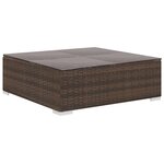 vidaXL Salon de jardin 8 Pièces avec coussins résine tressée marron