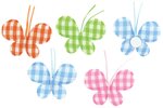 Stickers en tissu rembourré vichy Papillons 4,5 cm 8 pièces - MegaCrea DIY