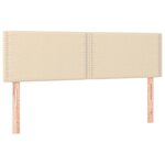 vidaXL Sommier à lattes de lit avec matelas Crème 140x190 cm Tissu