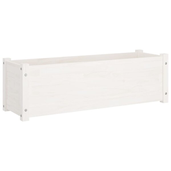 vidaXL Jardinière d'extérieur Blanc 100x31x31 cm Bois de pin massif