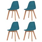 vidaXL Chaises à manger lot de 4 Turquoise Plastique