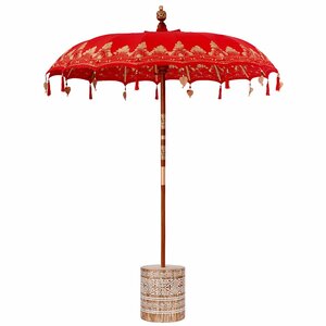 vidaXL Parasol balinais avec base Rouge 185 x 185 x 260 cm