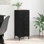 vidaXL Buffet Chêne noir 34 5 x 34 x 90 cm Bois d'ingénierie