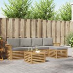 vidaXL Ensemble de canapés d'extérieur 6 Pièces Blanc et gris clair