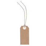 Lot de 1000: étiquette américaine en kraft avec fil en lin non posé 80x38 mm