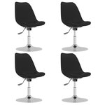vidaXL Chaises pivotantes à manger lot de 4 Noir Tissu
