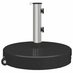 vidaXL Base de parasol sur roues   avec poignée  en granit noir de 29 kg  ronde.