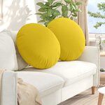 vidaXL Coussins de siège 2 Pièces Jaune clair Ø60 x 21 cm tissu