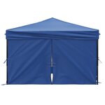 vidaXL Tente de réception pliable avec parois Bleu 3x3 m