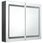 vidaXL Armoire de salle de bain à miroir LED gris 80x12x68 cm