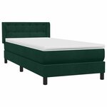 vidaXL Sommier à lattes de lit et matelas vert foncé 90x220 cm velours
