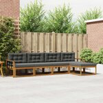 vidaXL Ensemble de canapés d'extérieur 5 Pièces Naturel et Anthracite