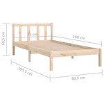 vidaXL Cadre de lit bois de pin massif 75x190 cm petit simple