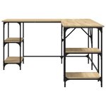 Bureau table poste de travail meuble d'ordinateur informatique étude chêne sonoma 139 x 139 x 75 cm bois d'ingénierie brun 02_0023642